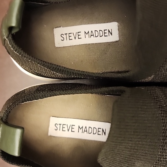 Steven Madden Gills Platform Slip-on Sneakers Green Camo sz 8.5 - Picture 2 of 8